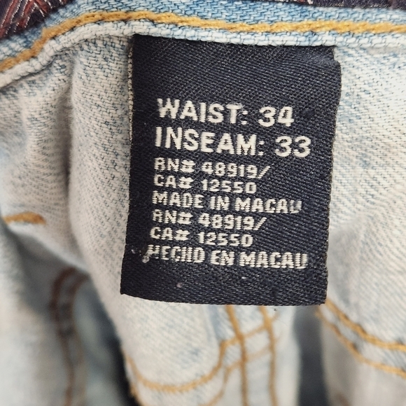 PHAT Farm Y2K Baggy Wide Pipe Leg Skater Light Blue Denim Mens Jeans 34x33 - Picture 11 of 13